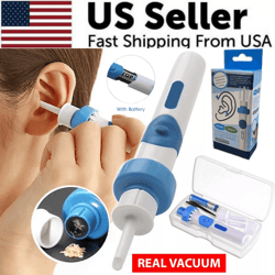 electric cordless vacuum ear cleaner wax remover – safe & painless ear wax removal tool with soft tips for adults & kids