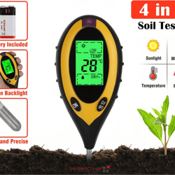 professional lcd digital soil tester ph water moisture temperature sunlight sensor, ideal for garden & indoor plants