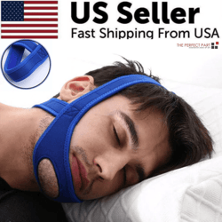 snore stop anti snoring chin strap – sleep apnea belt for mouth breathers, adjustable neoprene jaw support