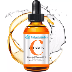 vitamin c 30% facial serum with hyaluronic acid ferulic acid anti-aging gel cream for brightening firming skin