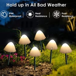 solar mushroom lights outdoor waterproof, led garden decor for lawn, patio, pathway christmas holiday decoration
