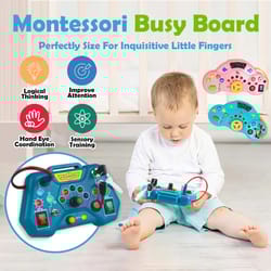 montessori busy board toys for toddlers – educational travel toy for 3-year-old boys girls fine motor skill development