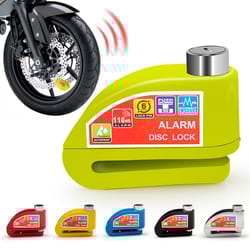 motorcycle bicycle lock alarm anti-theft disc brake padlock with safety protection reminder rope & bag, aluminum alloy