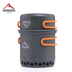 widesea camping cookware set, lightweight travel heat cooker pot kettle tableware outdoor hiking kitchen equipment