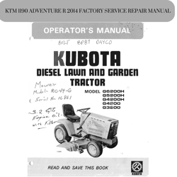 Kubota G3200 - G4200 - G4200H - G5200H - G6200H Operators Manual