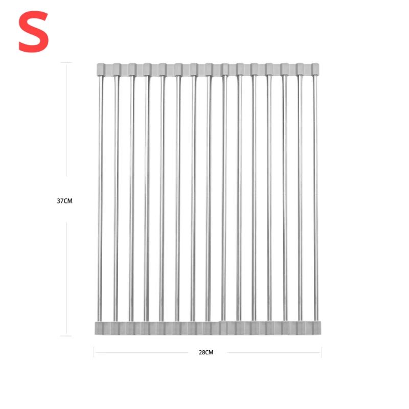 Foldable Silicone Drying Rack For Sink Stainless Steel Fruit Vegetable Drainer Sponge Holder Kitch 6