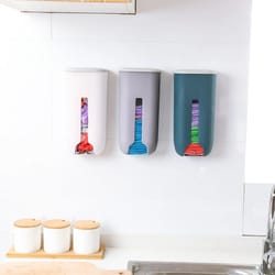 extractable kitchen plastic bag storage box, wall-mounted garbage bag dispenser & organizer