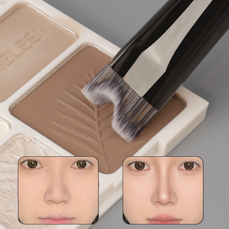 Dual End Nose Contour U Shaped Makeup Brush, Nose Shadow Makeup Brushes, Face Highlighting Eyeshadow Contour Brush Tool