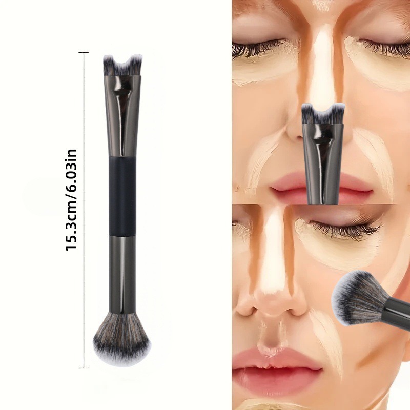Dual End Nose Contour U Shaped Makeup Brush, Nose Shadow Makeup Brushes, Face Highlighting Eyeshadow Contour Brush Tool