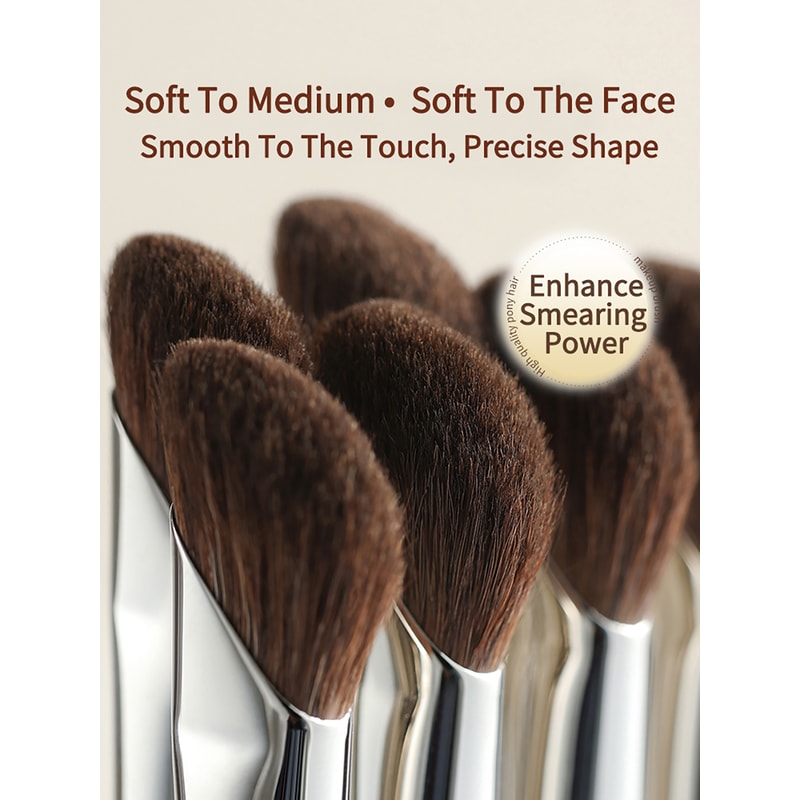 Dual Color Horsehair Nose Shadow Brush Sickle Shaped Contour Brush Multi Functional Makeup Brush Se 1