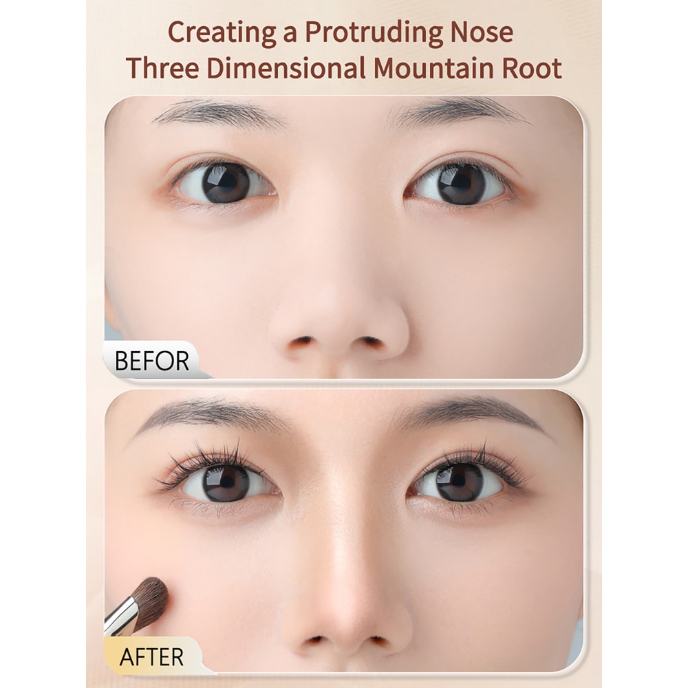 Dual Color Horsehair Nose Shadow Brush Sickle Shaped Contour Brush Multi Functional Makeup Brush Se 4