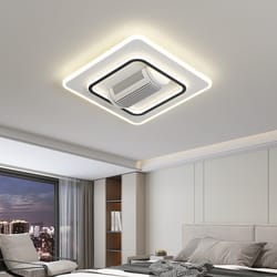 ultra-quiet bladeless cylinder ceiling fan & led light kit, remote control, modern bedroom decoration lamp