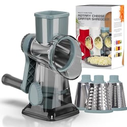 lmetjma 3-in-1 rotary cheese grater, versatile manual vegetable slicer, peanut nuts grinder & cheese shredder