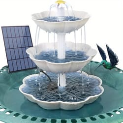 3 tier solar bird bath fountain with detachable 2.5w diy pump for garden decoration, outdoor bird feeder