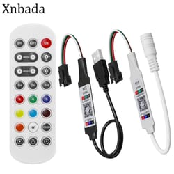 ws2811 ws2812b sk6812 rgbic smart led controller, bluetooth, 2.4g ir remote control for rgb pixel lights, dc5-24v