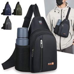 new casual breast bag, multifunctional large capacity travel crossbody bag, fashion shoulder bag for men, women