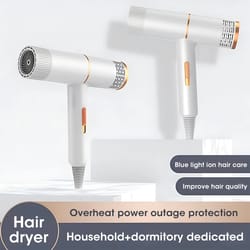 professional hair dryer with negative ionic technology, 1500w strong wind salon dryer with hot cold air for fast, shiny