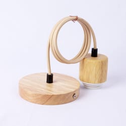 natural wooden ceiling lamp base, e27 single-head screw socket hanging lamp holder for vintage modern lampshades