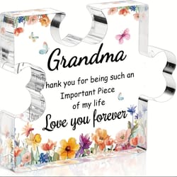 grandma birthday gifts, grandma gifts acrylic puzzle plaque, mothers day christmas birthday gifts for grandma