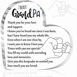 grandpa birthday gift acrylic heart keepsake, grandpa gifts from grandchildren, unique sentimental present