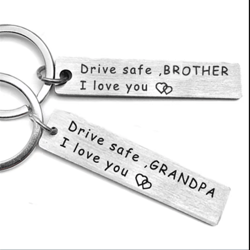 i love you keychain for trucker grandpa, drive safe keychains with wing pendant, gift for grandma grandpa mom dad
