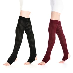 aotolk leg warmers for women, sexy over the knee stockings with hollowed foot, heel, winter warm soft long socks, gaiter