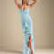 2025 Spring Summer Womens Mesh Camisole Dress with Ruffled Hem, Ruched Sleeveless Party Evening Wear in Flowy Elegant