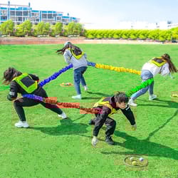 cooperative stretchy band, team building games for kids and adults, outdoor elastic fleece group activity for integratio