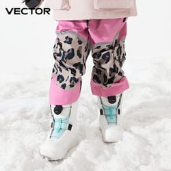 vector children winter ski pants, outdoor warm waterproof snow trousers, windproof snowboarding pants for girls