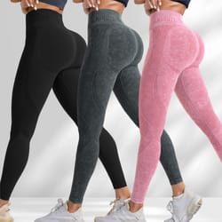 hip lifting yoga pants for women, seamless high waist exercise leggings, sand washed sports tight