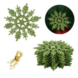 glitter snowflake pendant party ornaments, vivid bauble diy craft hanging, christmas tree decor