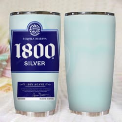 1800 silver tequila alcoholic drinks label 20oz stainless steel tumbler