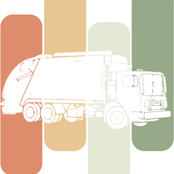 vintage garbage truck driver trash trucker