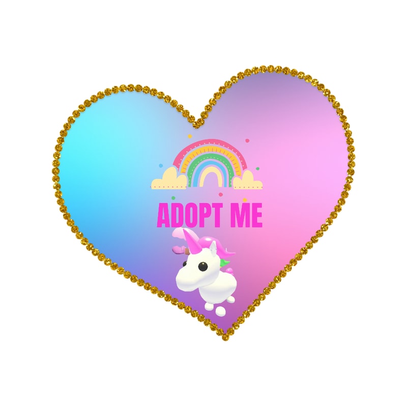 Adopt me. rainbow heart unicorn sweats for girls, Sweats to give away. Adopt meT-.png