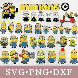 minions svg bundle, minions faces svg vector bundle, minions png, despicable svg, download clipart
