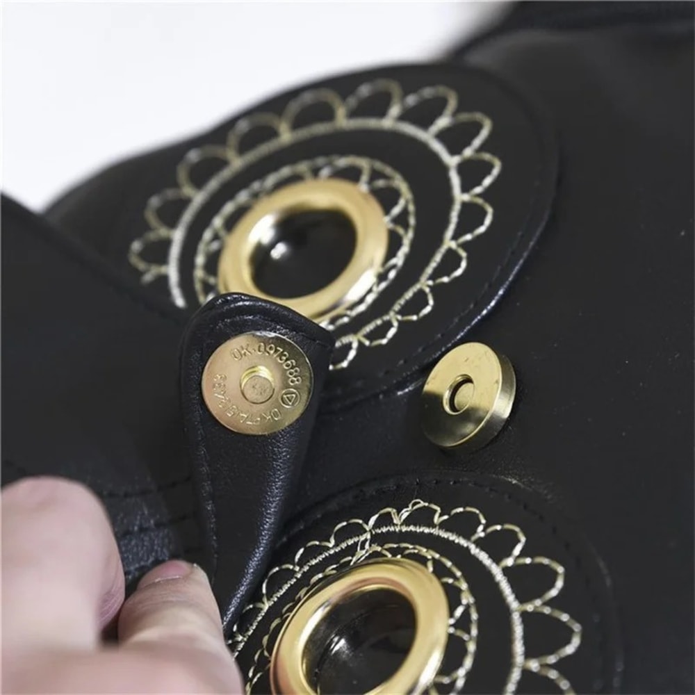 Black PU Leather Owl Backpack for Women (12).png