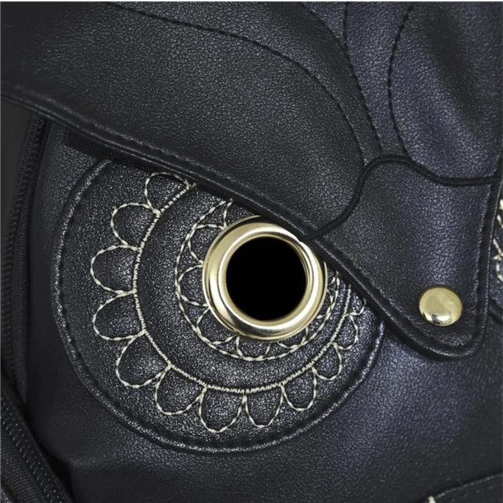 Black PU Leather Owl Backpack for Women (14).png