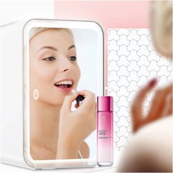portable mini mirror fridge for car use cooling & heating beauty cosmetic fridge with led lighting