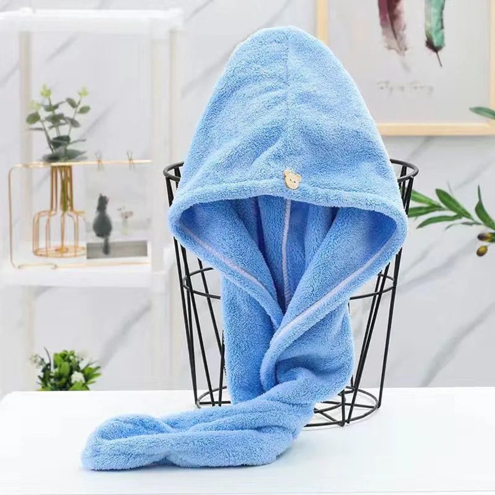 QuickDry Turban for Hair Soft Bath Towel Fiber Cap for Sports Bathroom and Wet Face Care