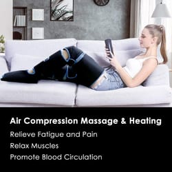 leg massager with heating tech promotes blood circulation & muscle relaxation