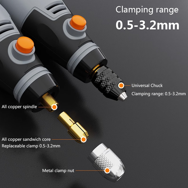 Mini Wireless Drill, Electric 3-Speed Engraving Pen & Cordless Rotary Tool for DIY, Polishing, Cutting