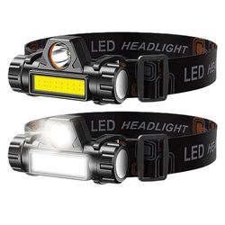 rechargeable cob led usb headlamp strong magnetic super bright waterproof head torch for outdoor fishing & camping