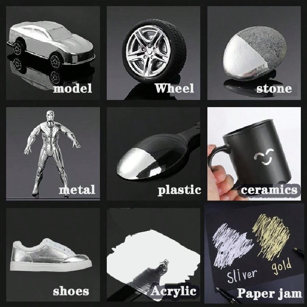 Chrome Reflective Marker Pens Mirror Paint For Car Styling DIY Art Crafts Gold Silver Signature M 4