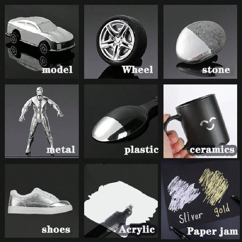 Chrome Reflective Marker Pens Mirror Paint For Car Styling DIY Art Crafts Gold Silver Signature M 4