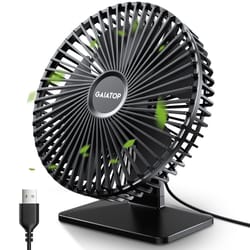 90° adjustable usb desk fan, ultra quiet 4-speed portable cooling fan for office & home