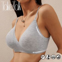 women sexy seamless bras deep v neck bralette sexy lingerie letter strap tops push up underwear wireless brassiere