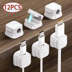 adhesive magnetic cable clip cable holder wire keeper cord cable organizer for home office & under desk cable management