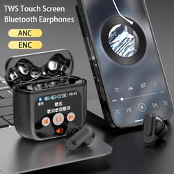 bluetooth 5.3 tws wireless earphone, touch control anc headset, enc call earbud, long battery hifi audio