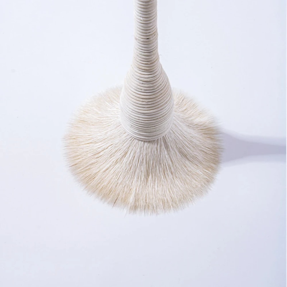 Profesional Foundation Blush Makeup Brushes, Flat Goat Wool Rattan Brush, Loose Powder Contour for Beauty Make Up