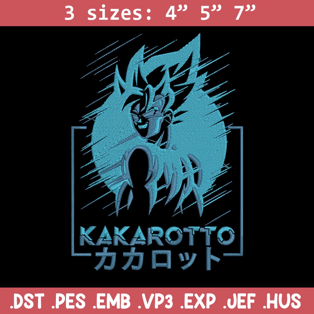Kakarotto Embroidery Design, Dragonball Embroidery, Embroidery File, Anime Embroidery, Anime shirt,Digital download..jpg